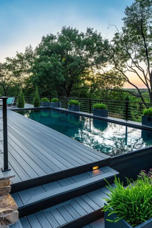 Modern Above Ground Pool Deck Style