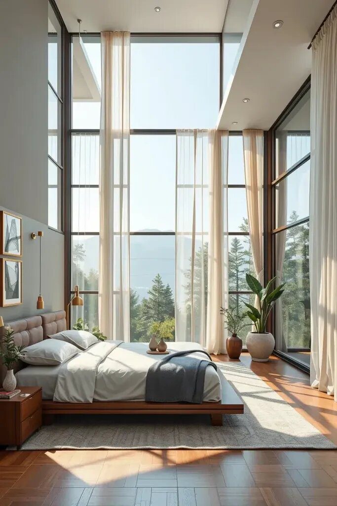 Floor-to-Ceiling Windows in Bedroom Architecture - photo 2