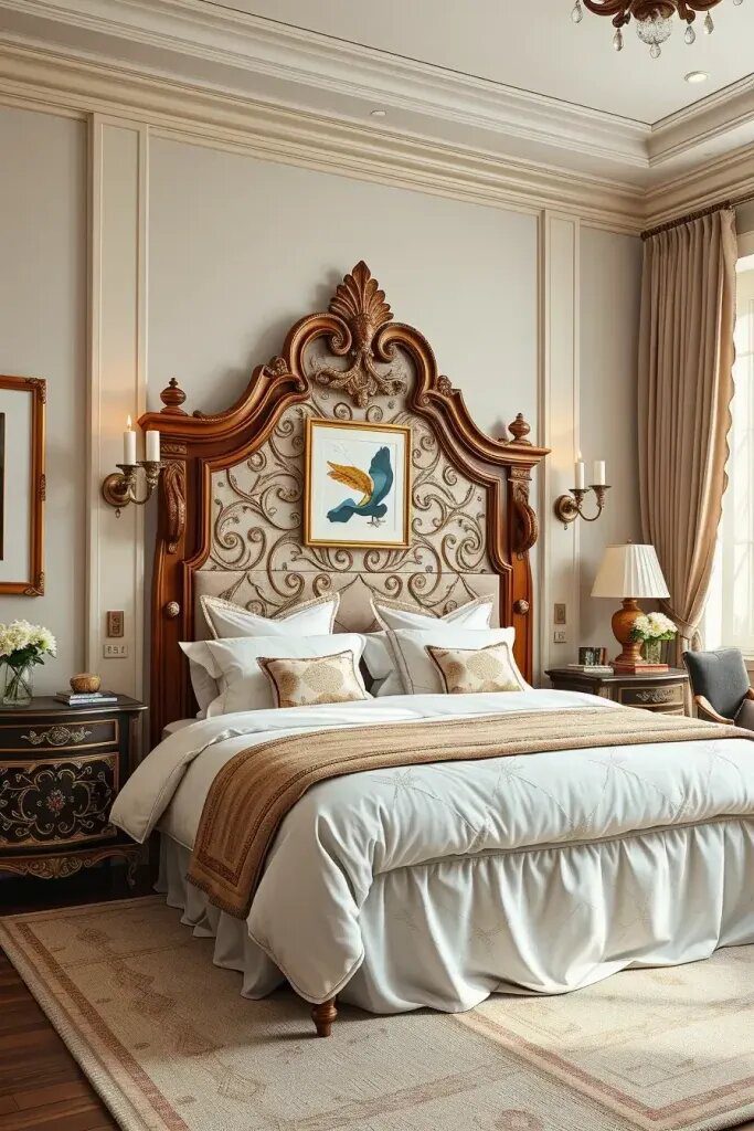 Carved Headboards as a Bedroom Centerpiece