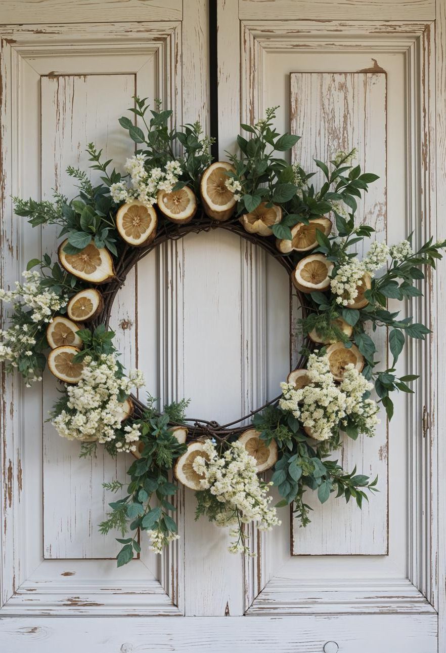 3. Eucalyptus wreath with white flowers - photo 2