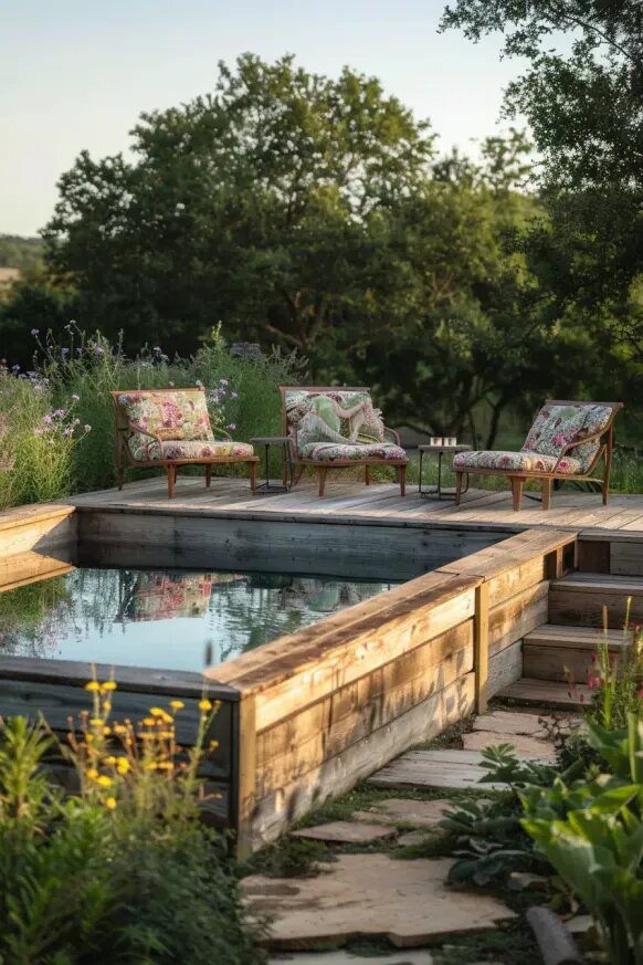Garden-Style Above Ground Pool Escape
