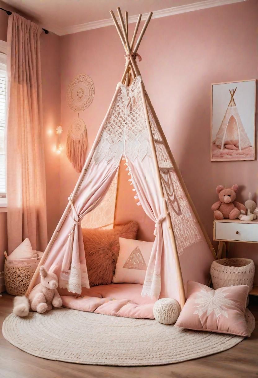 3. Pink Lace Teepee for Kids