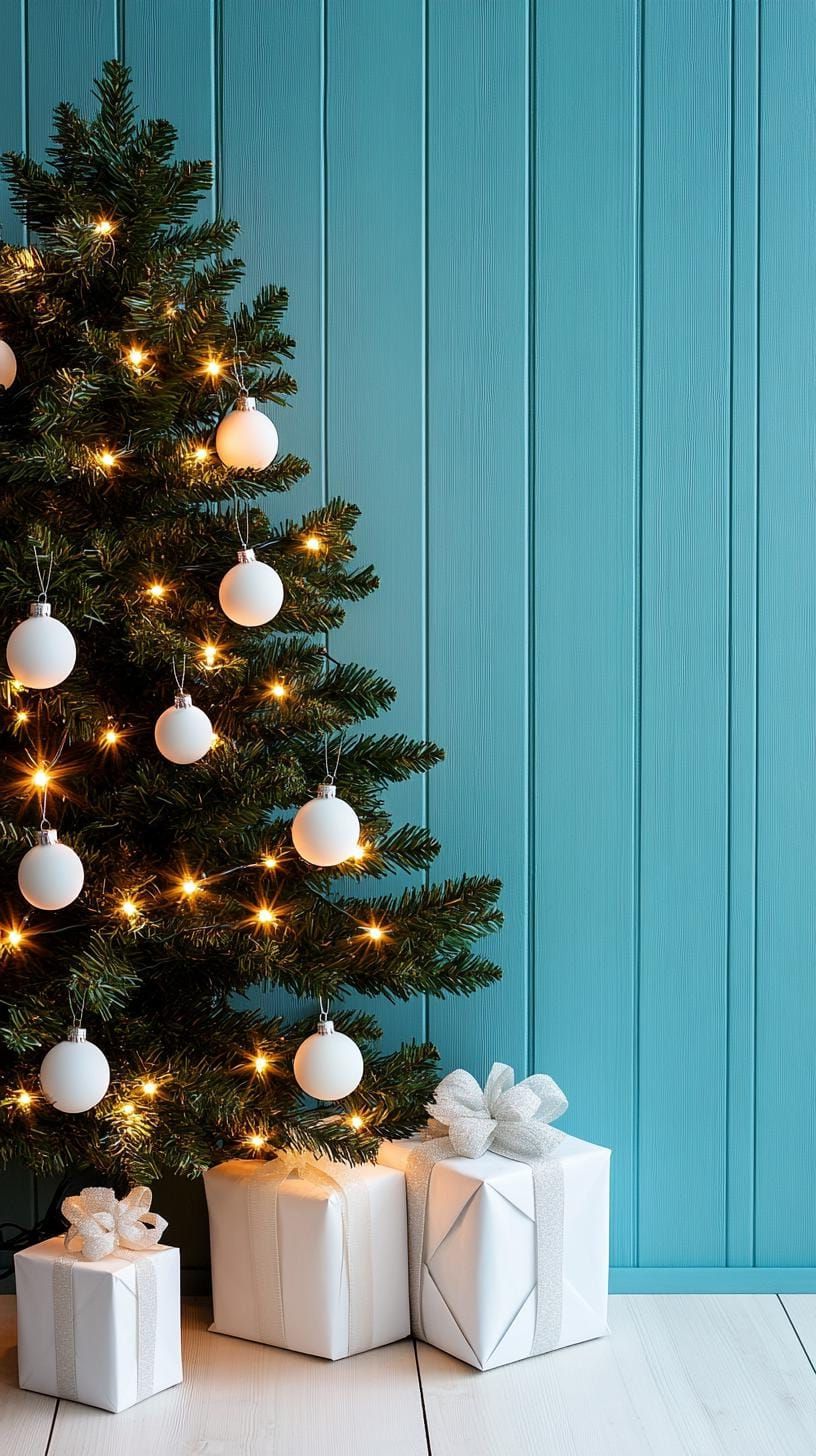 1. Subtle White Ornaments Christmas Tree