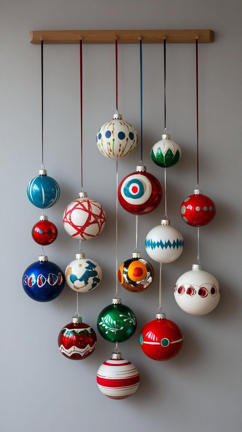 7. Wall-mounted atomic shape ornament display