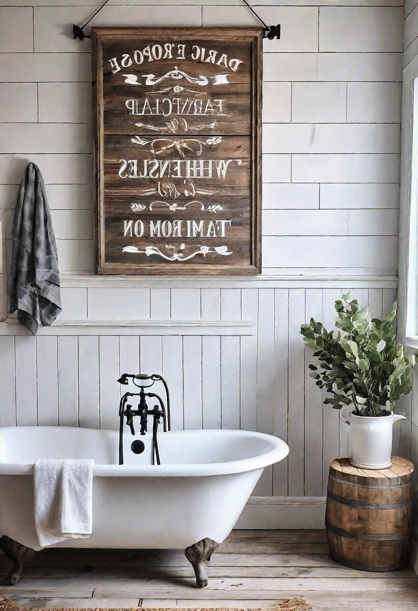 20. Rustic Quote Sign for the Bathroom