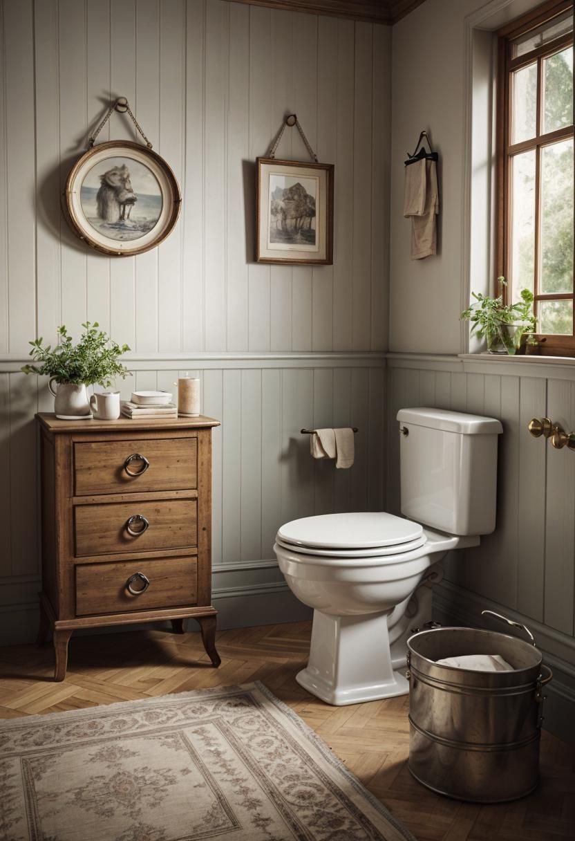 13. Enamel Bucket as Toilet Paper Holder