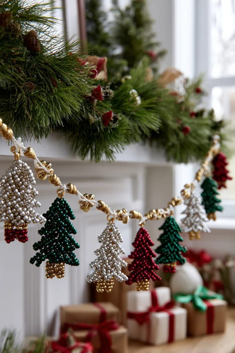 4. Beaded Triangle Tree Garland for Any Room - photo 3