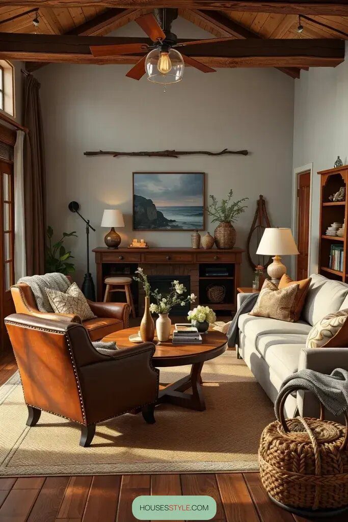 Comfortable Seating in Leather and Linen - photo 2