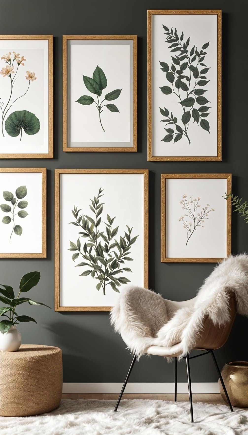 18. Botanical Art Paired with Wood and Gold Frames - photo 4