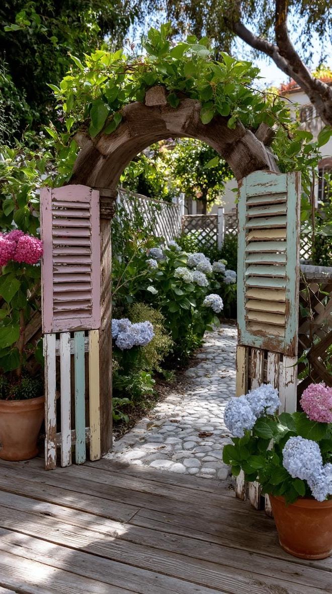 14. Garden Fence Built From Antique Shutters - photo 2