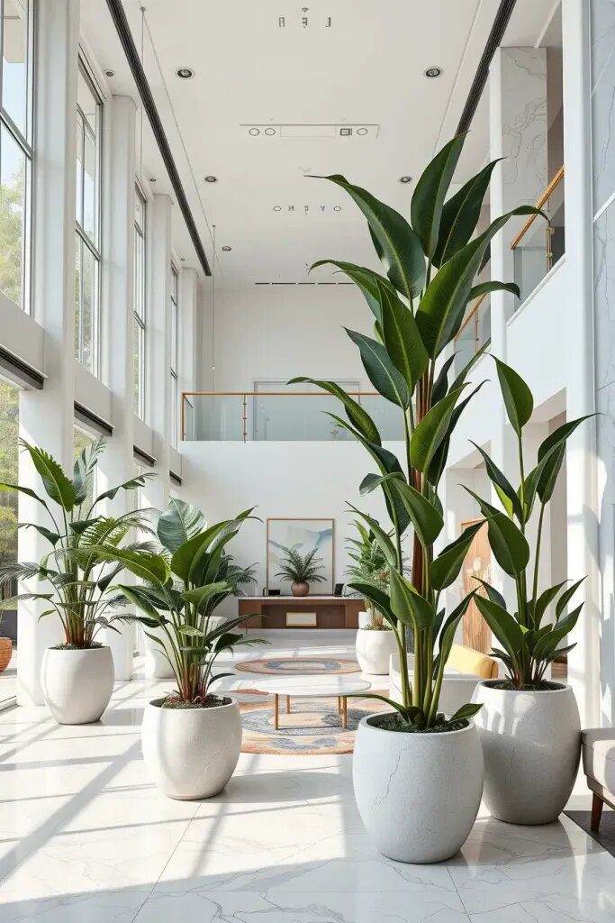 Styling Lobbies with Planters and Simple Greenery