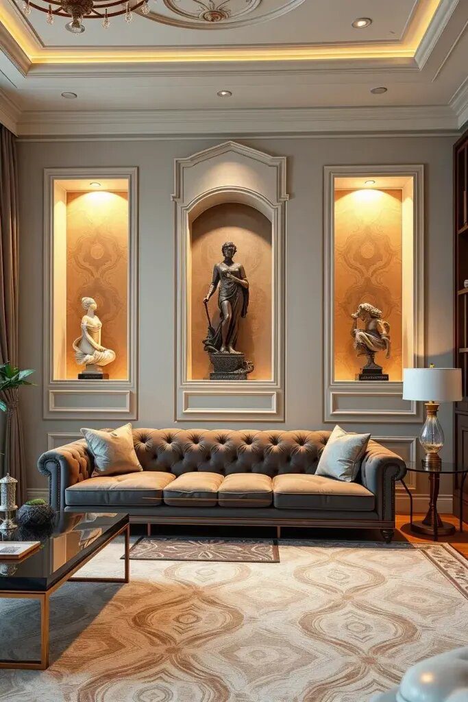 10. Light Up Wall Niches With Small Art Objects - photo 3