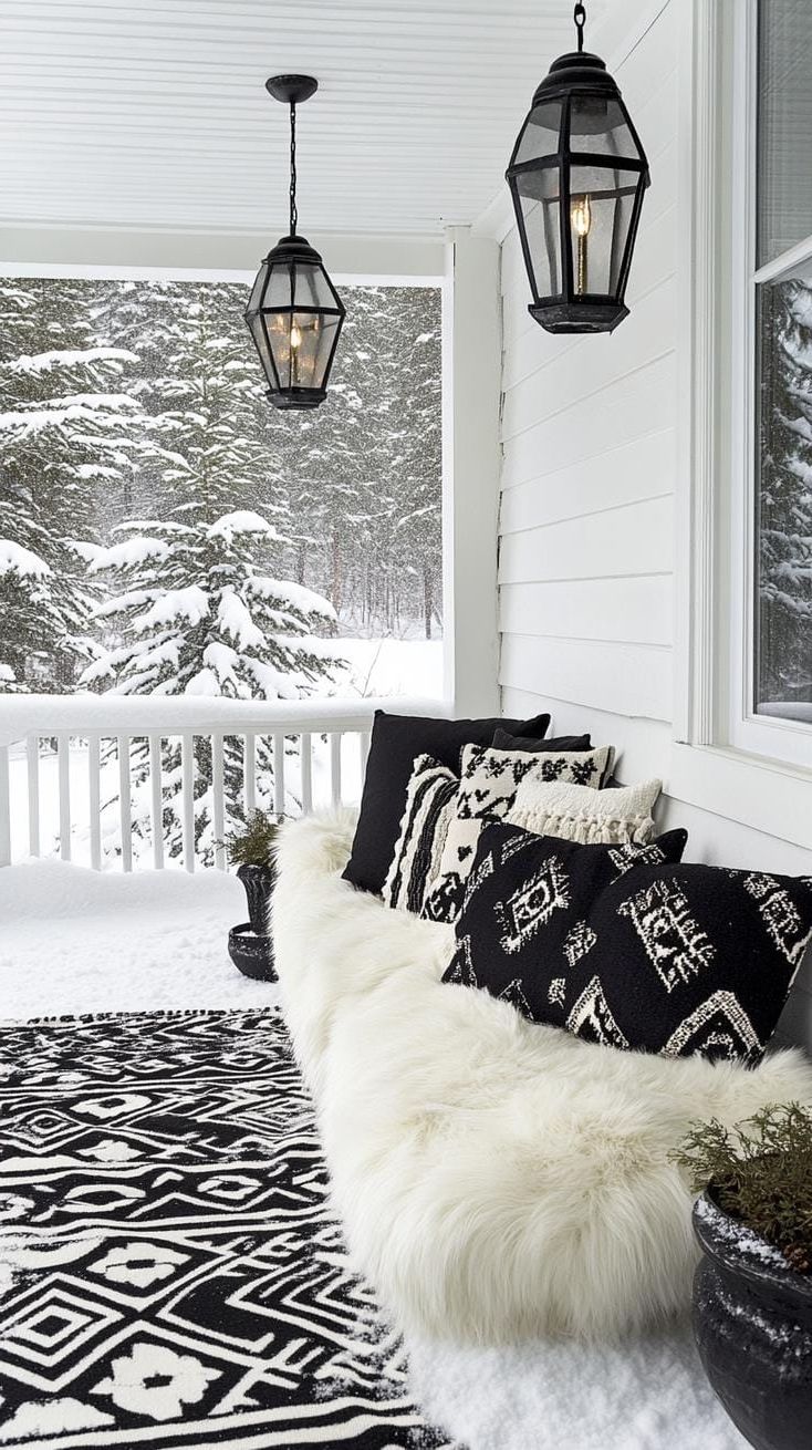 9. Minimalist Black and White Geometric Floor Pillows - photo 2