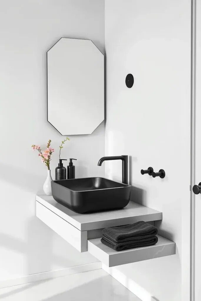 Matte Black Wall-Mounted Faucets