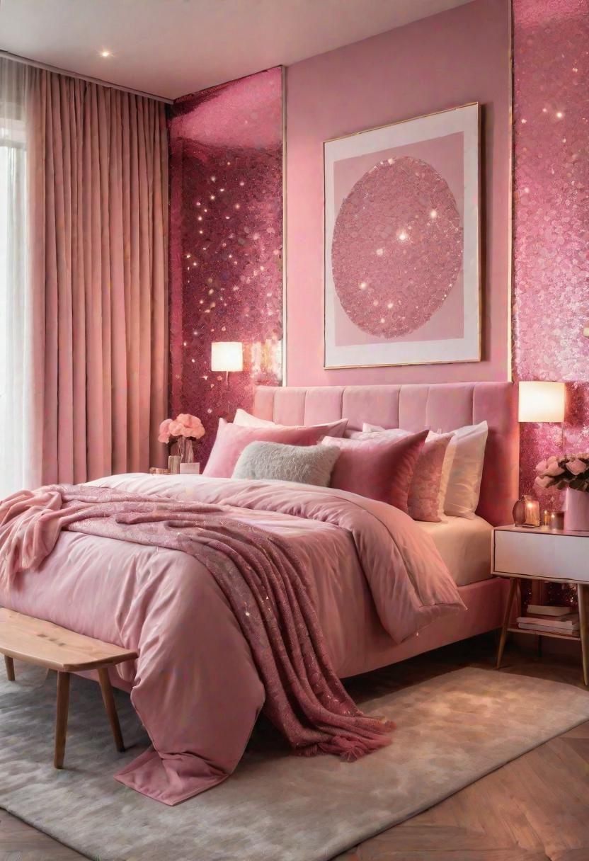 14. Sparkling Pink Wall Art