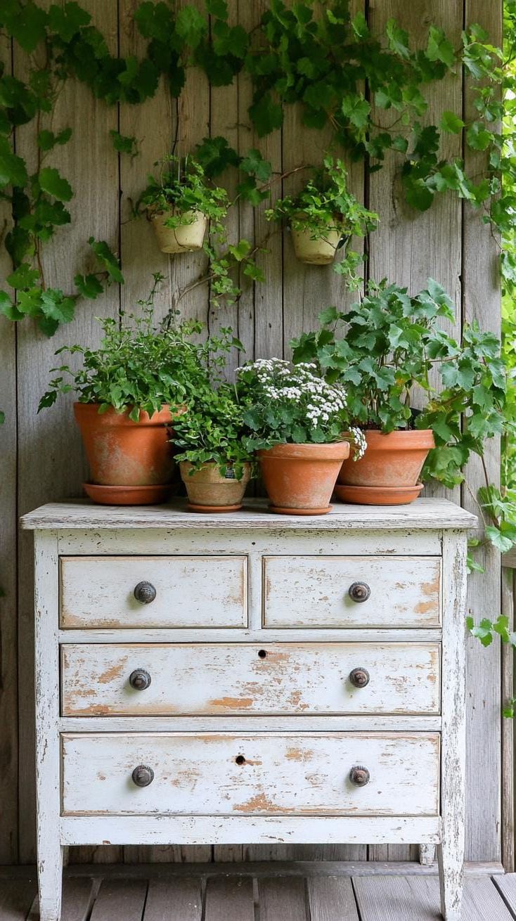 25. Old Drawer Unit Repurposed for Potted Plants - photo 2