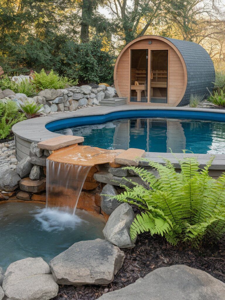 2. Boho-Style Backyard Pool Setup