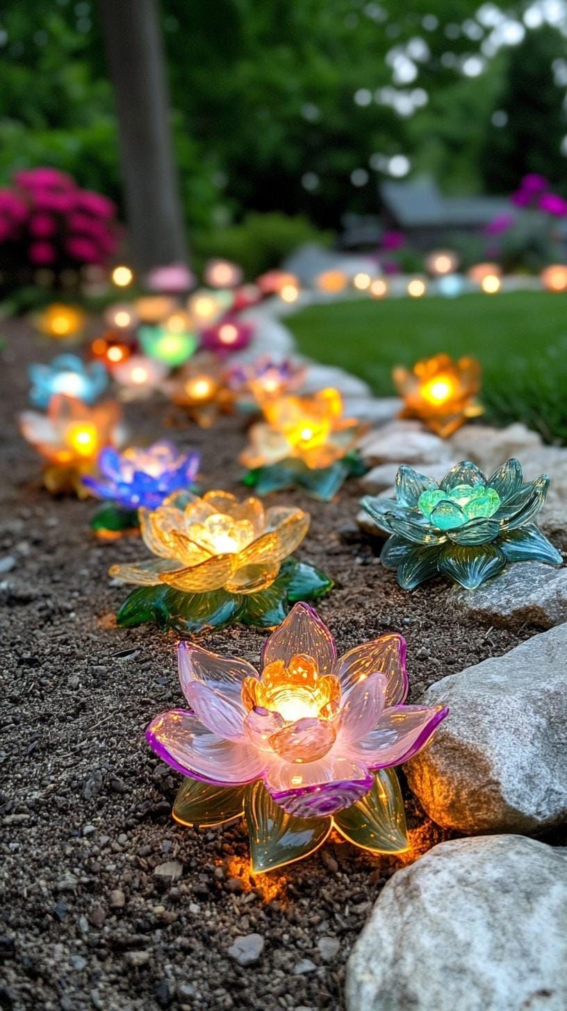 24. Glowing Metal Floral Art Pieces