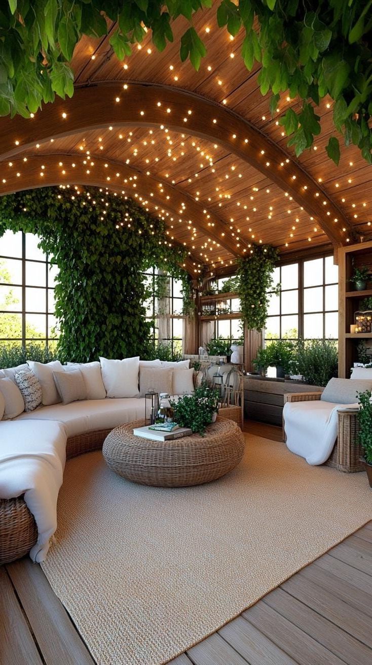 8. Pergola Patio Lit with Twinkling Ceiling Lights - photo 2