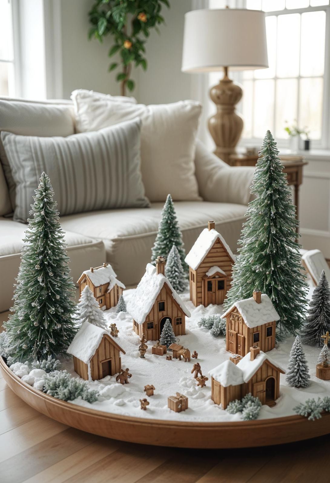 1. Miniature Winter Village Scene - photo 2