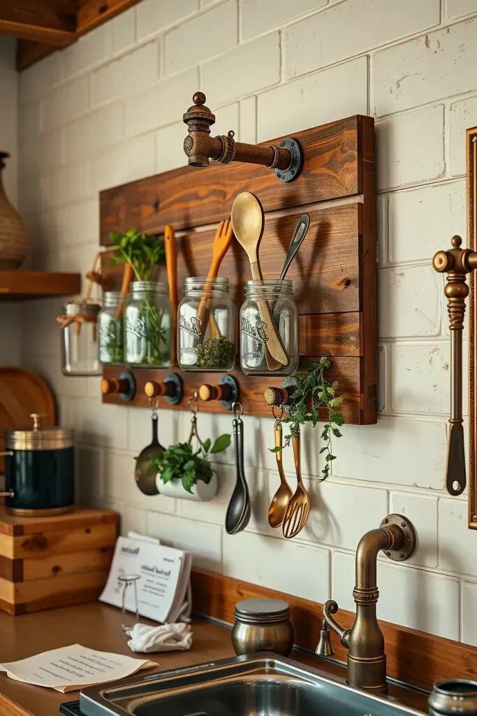 Rustic Mason Jar Organizer You Can DIY