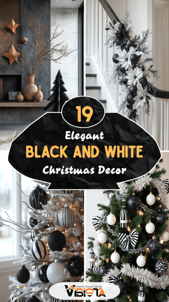 19 Elegant Black and White Christmas Decor Ideas