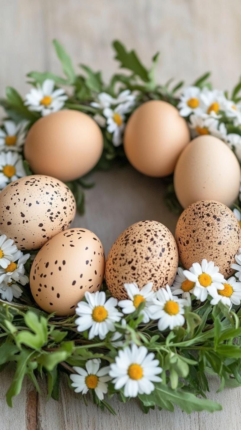 20. Earthy Daisy Wreath With Real Eggs - photo 3