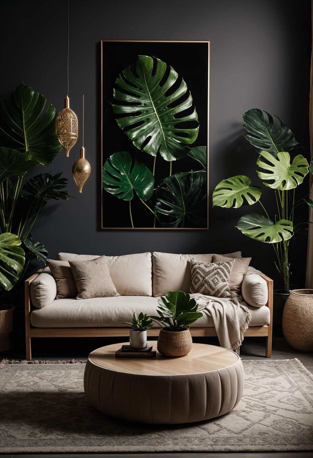 17. Calming Dark Boho Retreat
