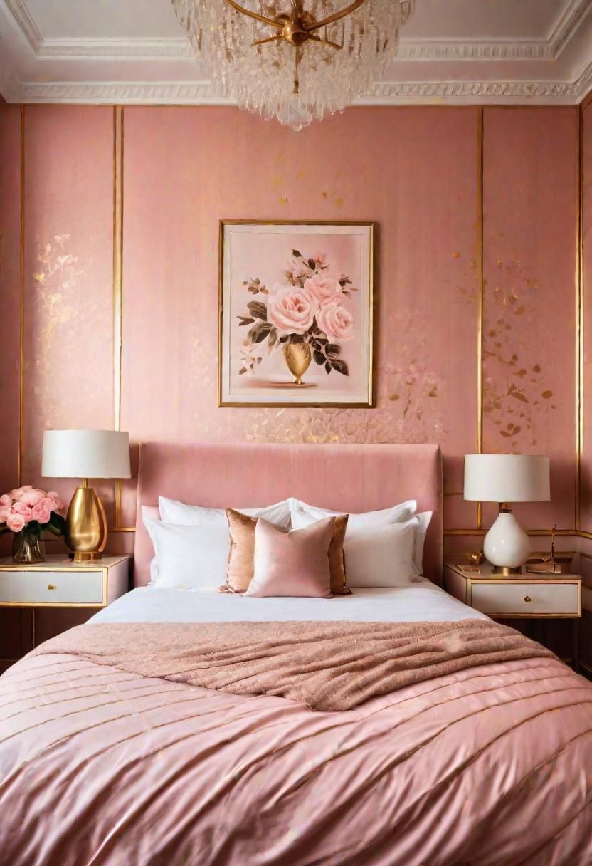 46. Blush and Gold Wallpaper Pairing