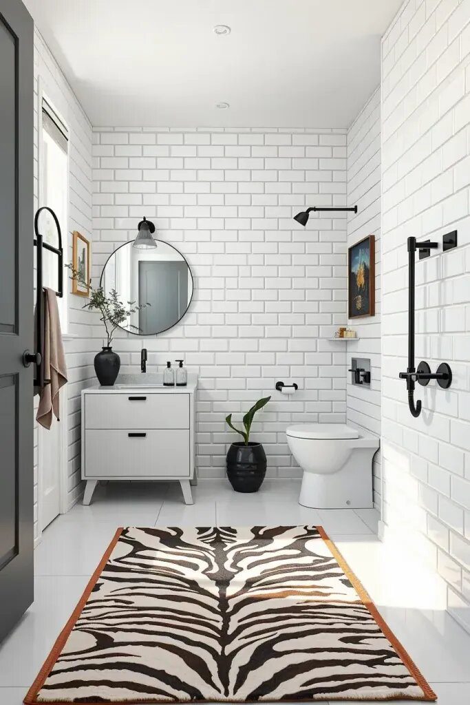 1. Simple Bathrooms With a Wild Touch