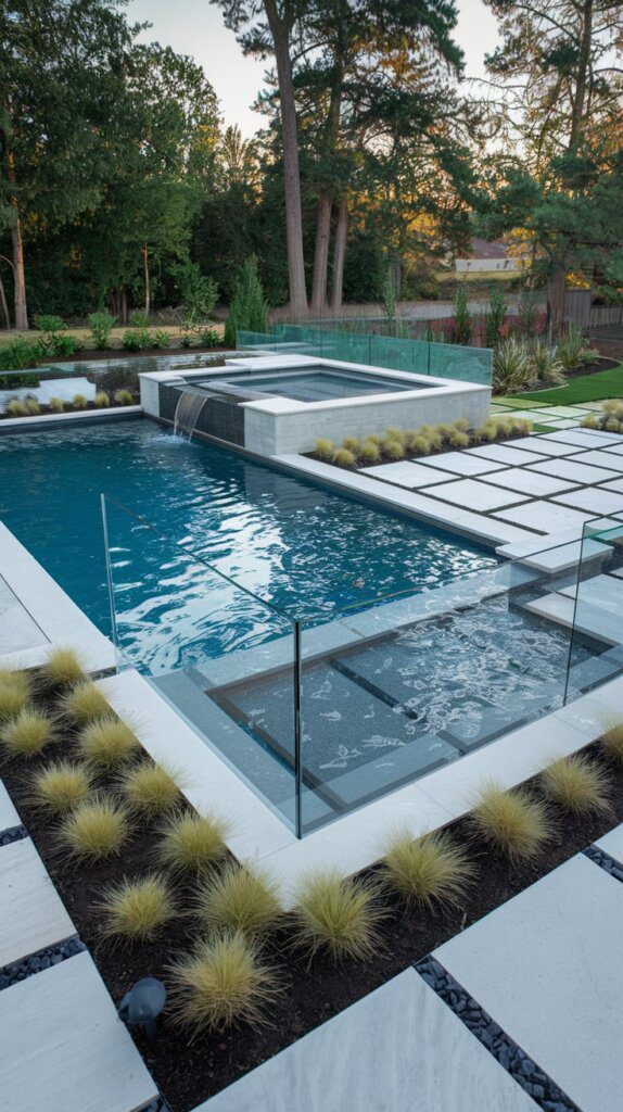 16. Trendy Pools in Modern Shapes