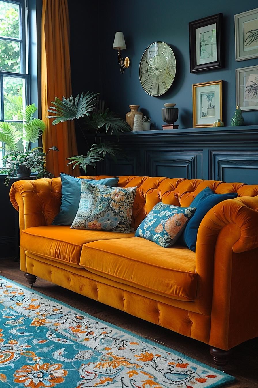 11. Fusing Boho and Mid-Century Living Rooms