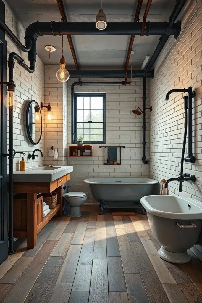 A Modern Wood Tile Bathroom Revamp