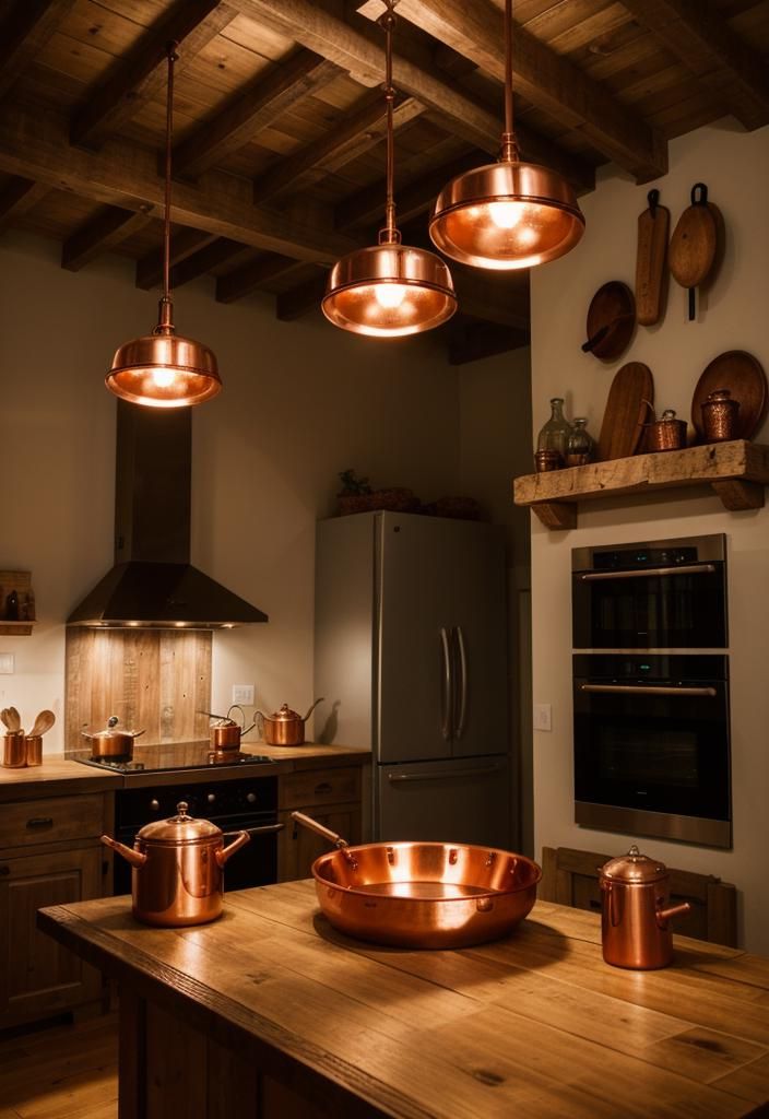 3. Hanging Copper Cookware Display