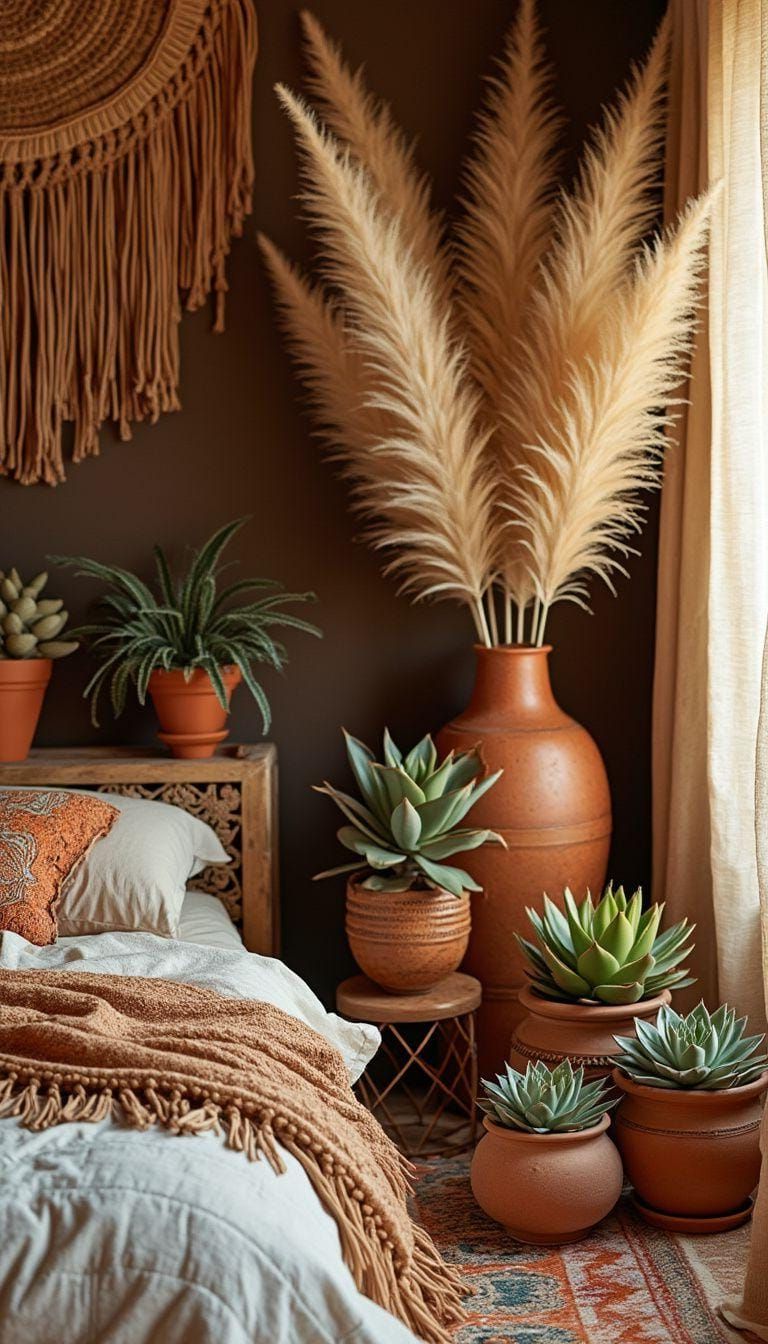 13. Bring In Pampas Grass And Succulents
