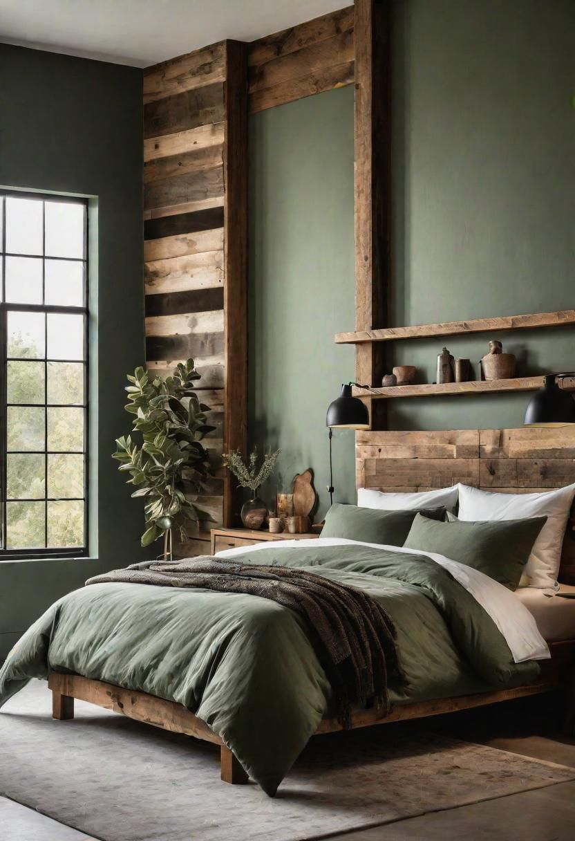 1. Rustic Sage Green Wall Ideas - photo 2