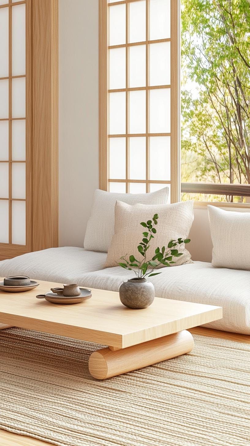 1. Floor Seating with Neutral Tatami Mats