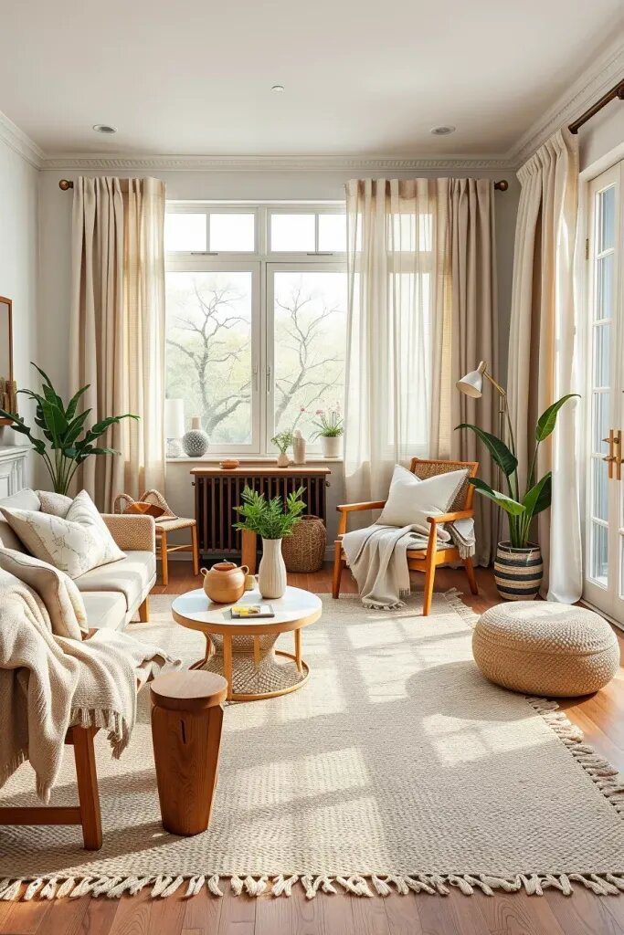 Linen, Cotton, and Wool in Japandi Rooms