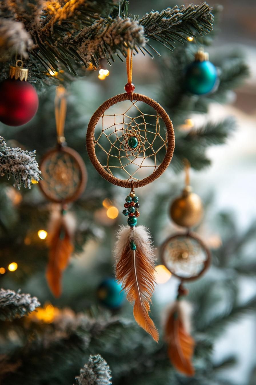2. Boho Dreamcatcher Christmas Ornaments - photo 3