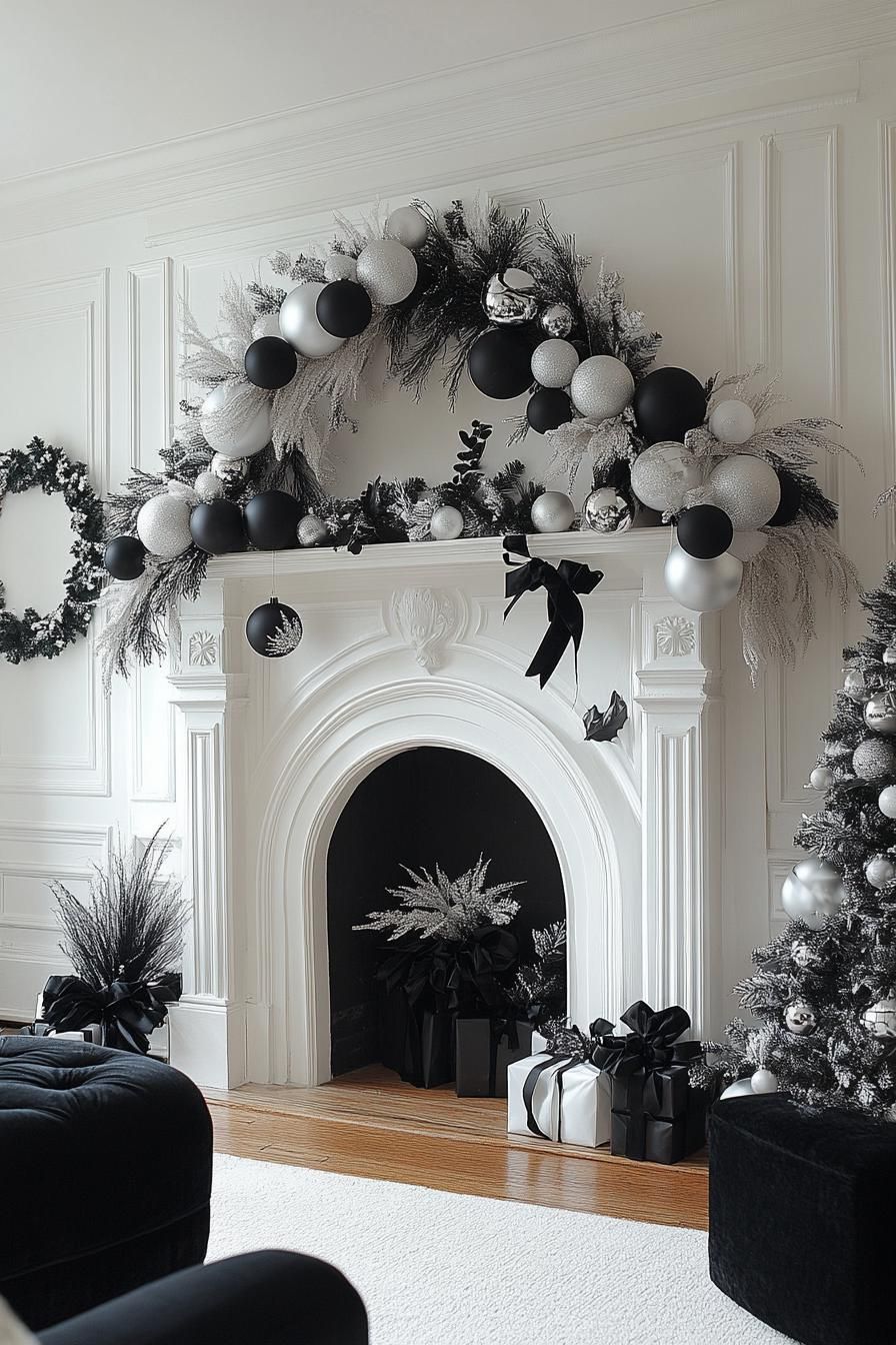 19. Elegant Black and White Garlands