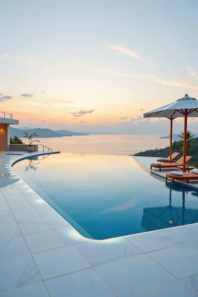Marble-Edged Infinity Pools