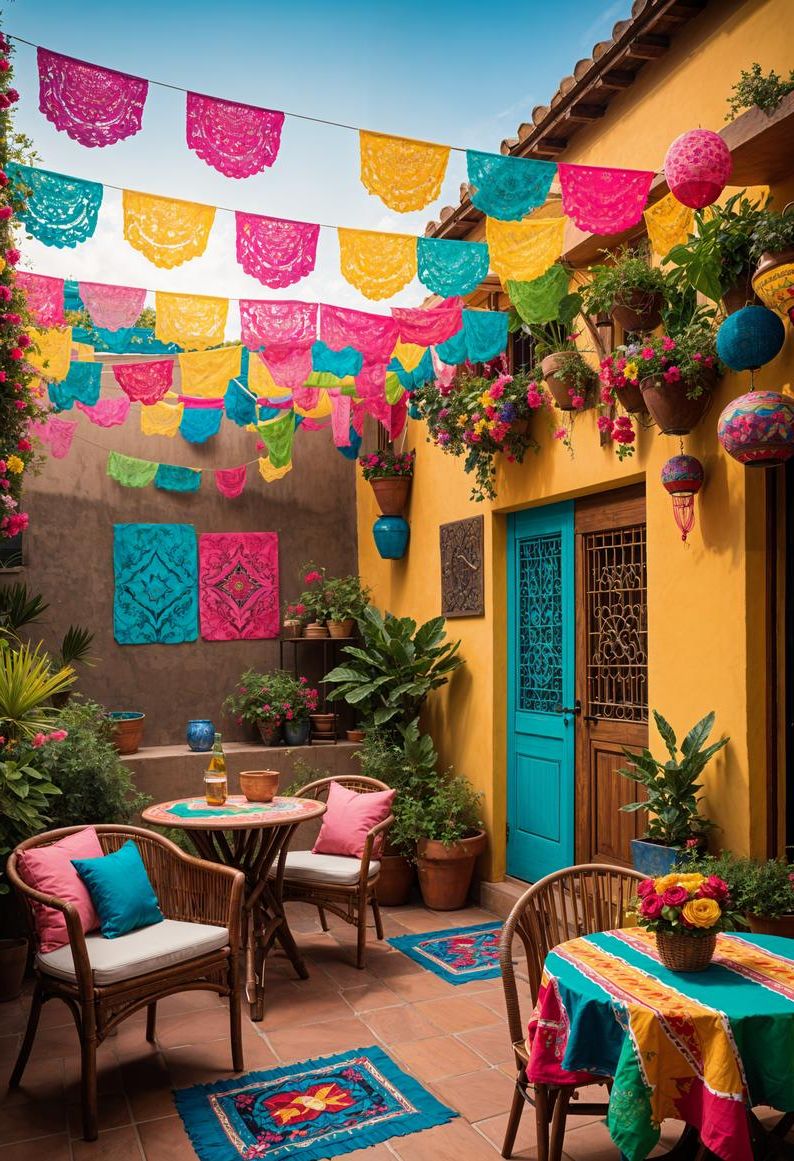 2. Vibrant Papel Picado Decor Ideas - photo 3