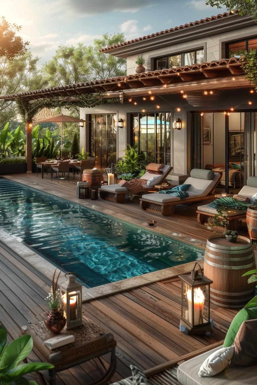 9. Rustic Pool Deck Style