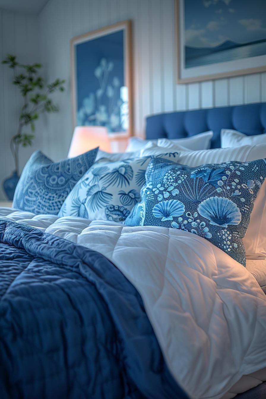 17. Chic Throw Pillow Styles for Coastal Bedrooms