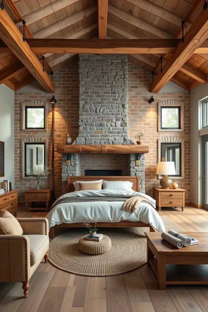 Stone and Brick Accents for Bedroom Charm - photo 2
