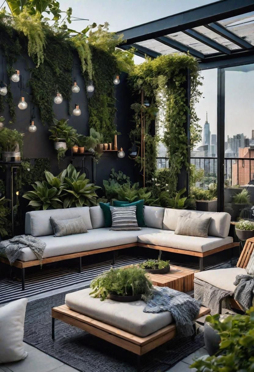 35. Rooftop Garden Living Room Ideas