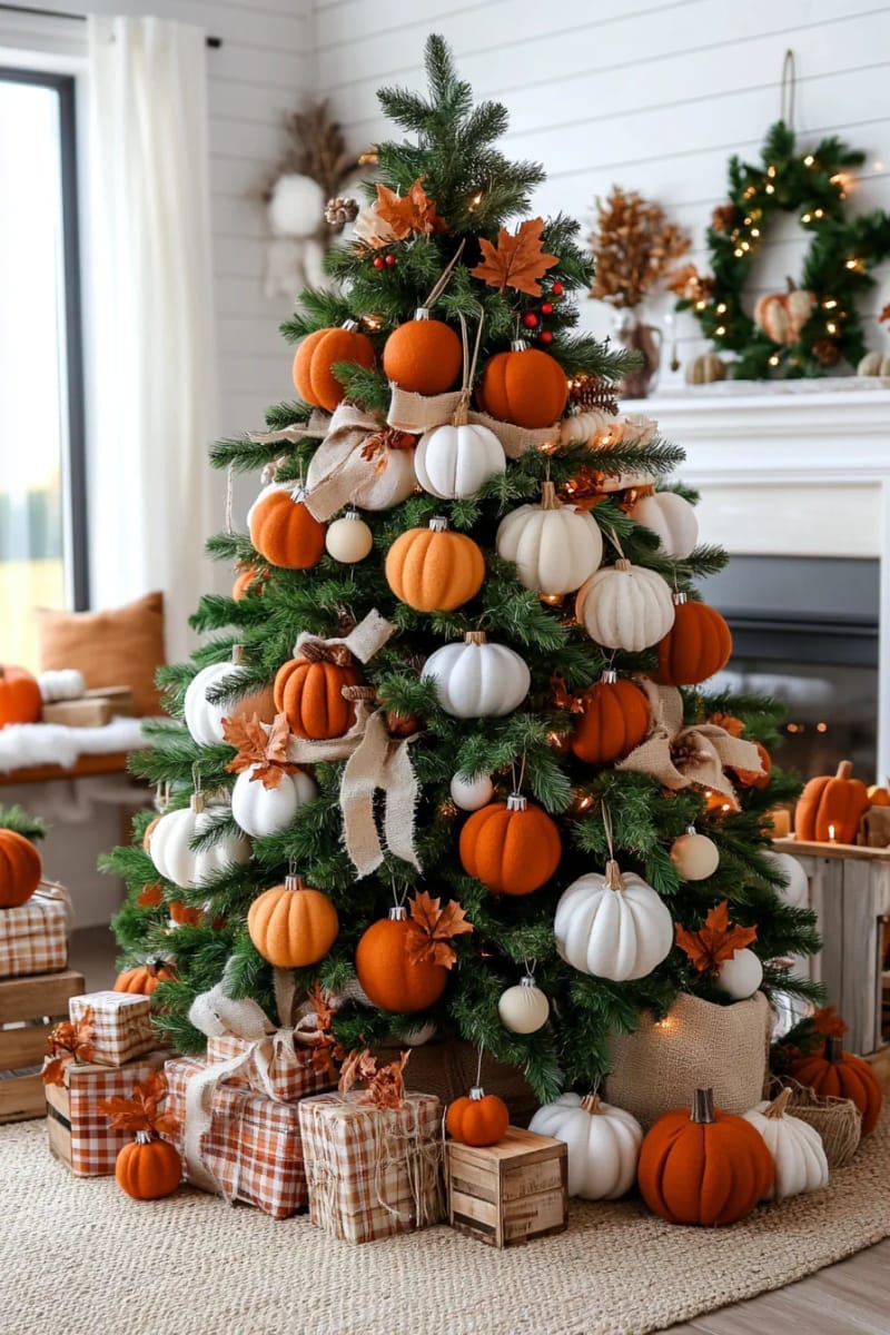 8. Pumpkin Patch Tree with Felt and Burlap