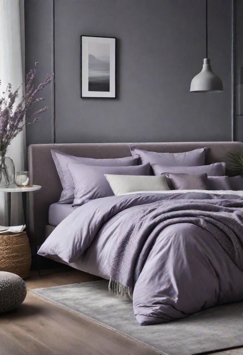 26. Calming Lavender and Grey Bedroom