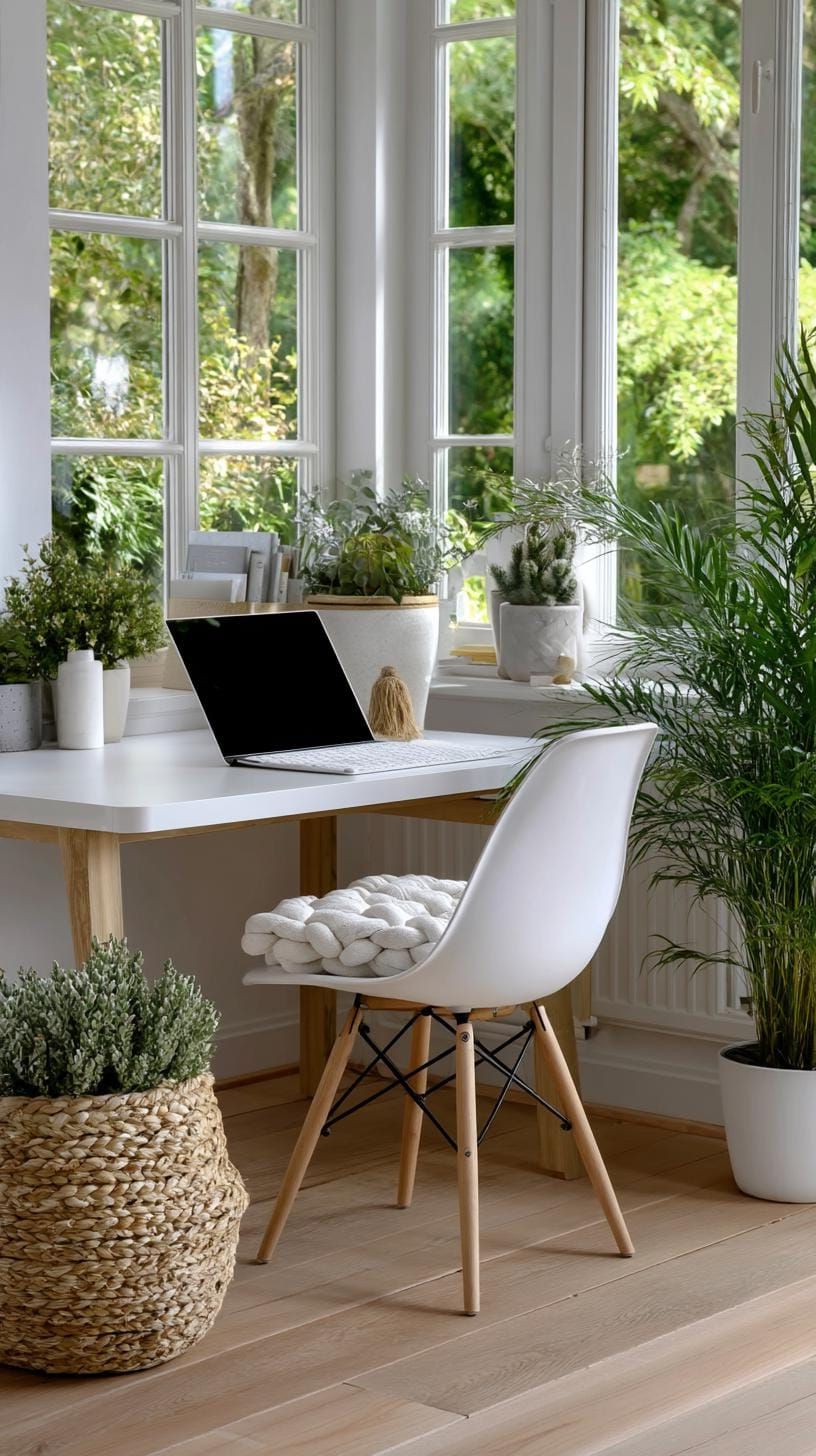 3. Cozy Scandinavian Home Office with Lots of Sunlight