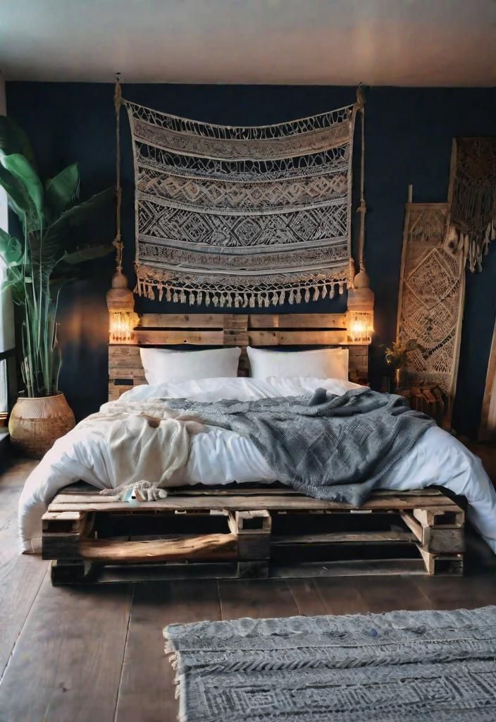 30. Rustic Pallet Bed Frame Ideas
